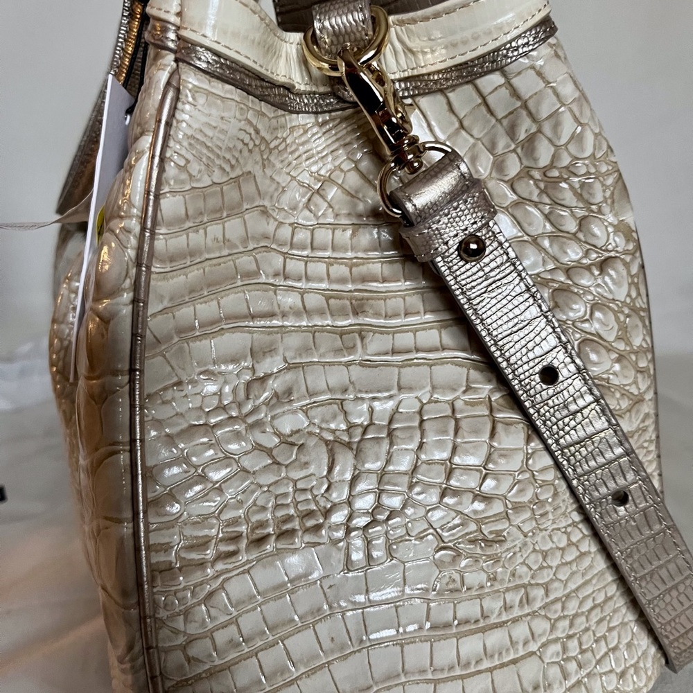 Brahmin Elisa Limestone Tri-Textured Leather Purses - Picture 13 of 16
